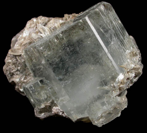 Beryl var. Aquamarine with Muscovite from Nagar, Hunza Valley, Gilgit District, Gilgit-Baltistan, Pakistan