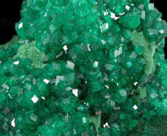 Dioptase over Malachite from Argentina