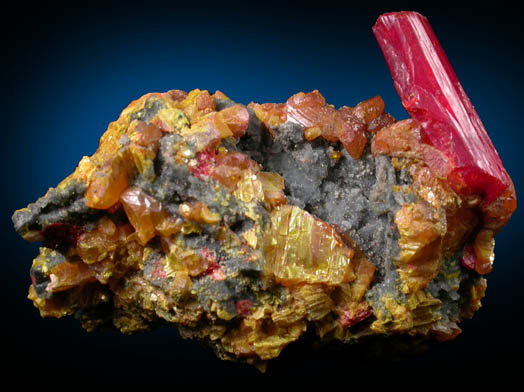 Realgar on Orpiment from Baia Sprie, Maramures, Romania