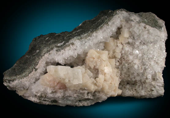 Chabazite, Quartz, Calcite from Upper New Street Quarry, Paterson, Passaic County, New Jersey