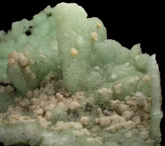 Prehnite pseudomorphs after Anhydrite with Gmelinite and Natrolite from Upper New Street Quarry, Paterson, Passaic County, New Jersey