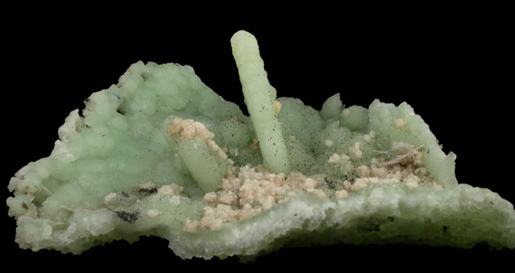 Prehnite pseudomorphs after Anhydrite with Gmelinite and Natrolite from Upper New Street Quarry, Paterson, Passaic County, New Jersey