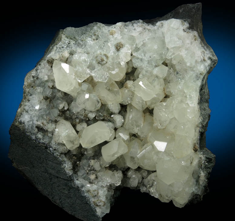 Datolite, Calcite, Chamosite, Prehnite from Prospect Park Quarry, Prospect Park, Passaic County, New Jersey