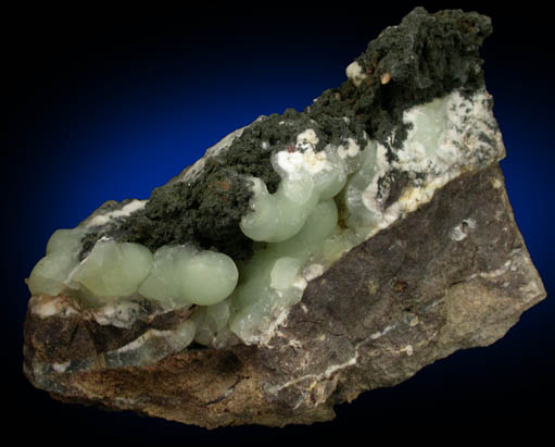 Prehnite and Babingtonite from Riker Hill, Livingston, Essex County, New Jersey