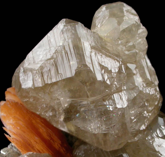 Cerussite (twinned crystals) with Barite from Mibladen, Haute Moulouya Basin, Zeida-Aouli-Mibladen belt, Midelt Province, Morocco