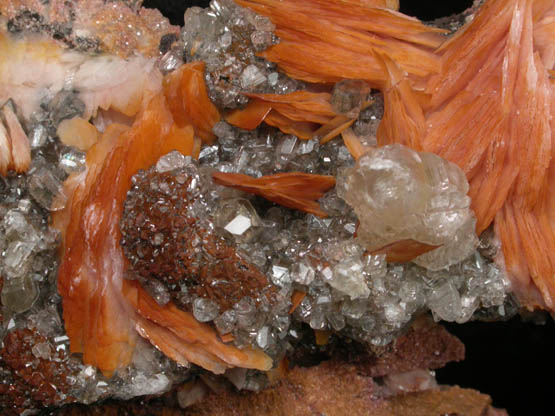 Cerussite on Barite from Mibladen, Haute Moulouya Basin, Zeida-Aouli-Mibladen belt, Midelt Province, Morocco