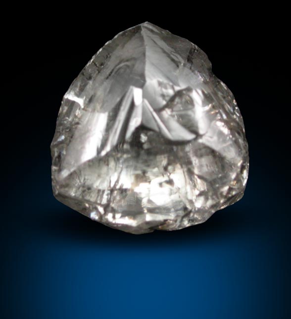 Diamond (1.09 carat gray flattened crystal) from Diavik Mine, East Island, Lac de Gras, Northwest Territories, Canada