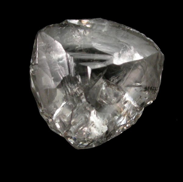 Diamond (1.09 carat gray flattened crystal) from Diavik Mine, East Island, Lac de Gras, Northwest Territories, Canada