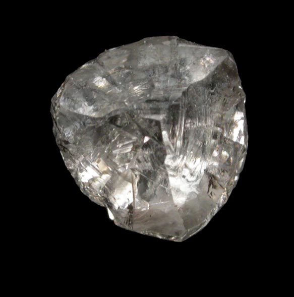 Diamond (1.09 carat gray flattened crystal) from Diavik Mine, East Island, Lac de Gras, Northwest Territories, Canada