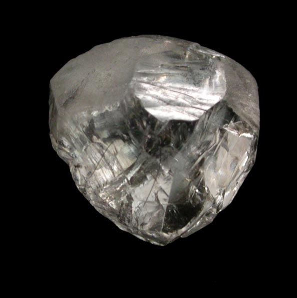 Diamond (1.09 carat gray flattened crystal) from Diavik Mine, East Island, Lac de Gras, Northwest Territories, Canada