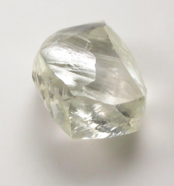 Diamond (1.01 carat cuttable pale-yellow dodecahedral crystal) from Lunda Norte, Angola