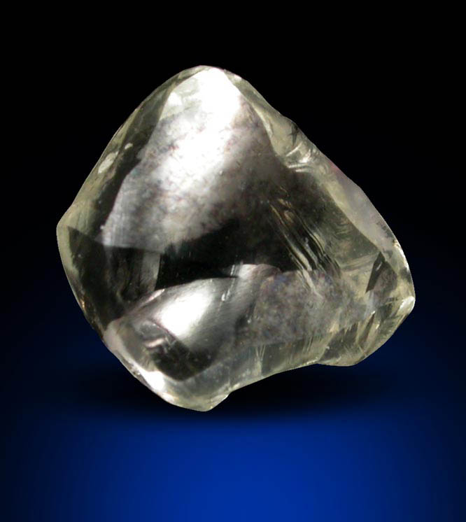 Diamond (1.28 carat cuttable pale-yellow flattened irregular crystal) from Sakha (Yakutia) Republic, Siberia, Russia