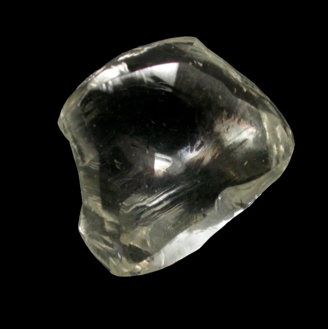 Diamond (1.28 carat cuttable pale-yellow flattened irregular crystal) from Sakha (Yakutia) Republic, Siberia, Russia