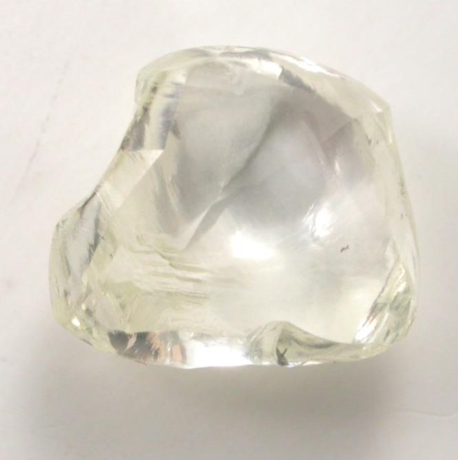 Diamond (1.28 carat cuttable pale-yellow flattened irregular crystal) from Sakha (Yakutia) Republic, Siberia, Russia