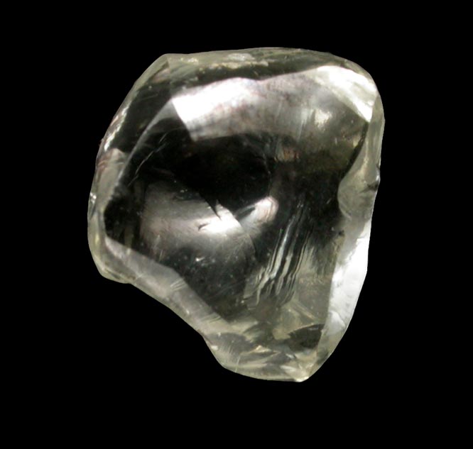 Diamond (1.28 carat cuttable pale-yellow flattened irregular crystal) from Sakha (Yakutia) Republic, Siberia, Russia