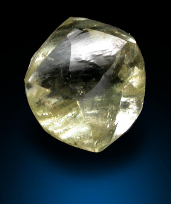 Diamond (1.33 carat cuttable fancy-yellow tetrahexahedral crystal) from Sakha (Yakutia) Republic, Siberia, Russia