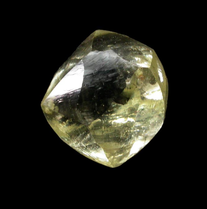 Diamond (1.33 carat cuttable fancy-yellow tetrahexahedral crystal) from Sakha (Yakutia) Republic, Siberia, Russia