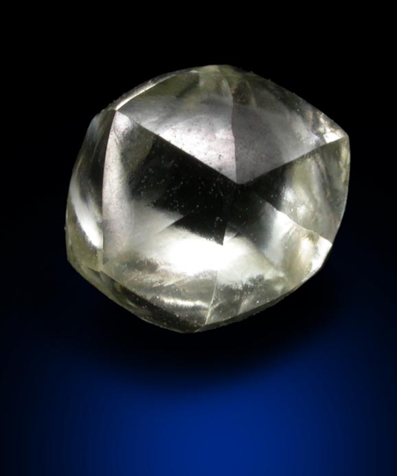 Diamond (1.08 carat cuttable yellow tetrahexahedral crystal) from Sakha (Yakutia) Republic, Siberia, Russia