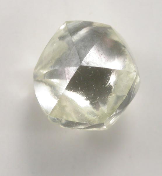 Diamond (1.08 carat cuttable yellow tetrahexahedral crystal) from Sakha (Yakutia) Republic, Siberia, Russia