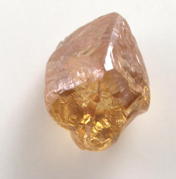 Diamond (0.95 carat cuttable fancy-orange irregular crystal) from Almazy Anabara Mine, Republic of Sakha, Siberia, Russia