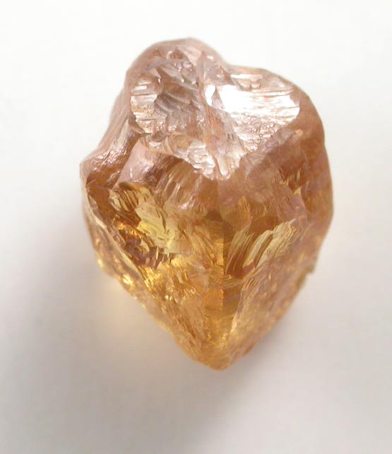 Diamond (0.95 carat cuttable fancy-orange irregular crystal) from Almazy Anabara Mine, Republic of Sakha, Siberia, Russia