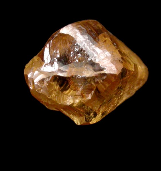 Diamond (0.95 carat cuttable fancy-orange irregular crystal) from Almazy Anabara Mine, Republic of Sakha, Siberia, Russia