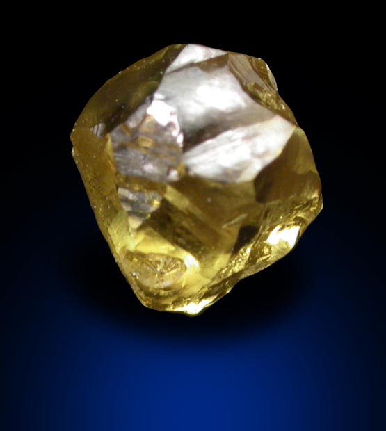 Diamond (0.92 carat fancy yellow-green irregular crystal) from Almazy Anabara Mine, Republic of Sakha, Siberia, Russia