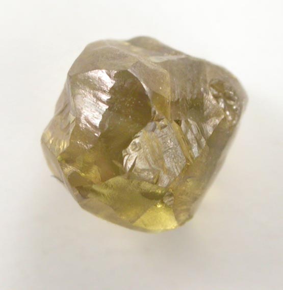 Diamond (0.92 carat fancy yellow-green irregular crystal) from Almazy Anabara Mine, Republic of Sakha, Siberia, Russia