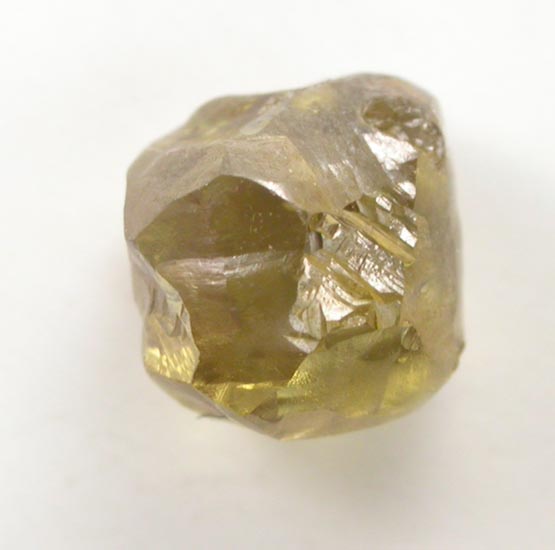 Diamond (0.92 carat fancy yellow-green irregular crystal) from Almazy Anabara Mine, Republic of Sakha, Siberia, Russia
