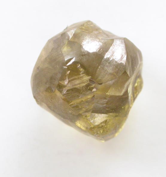 Diamond (0.92 carat fancy yellow-green irregular crystal) from Almazy Anabara Mine, Republic of Sakha, Siberia, Russia