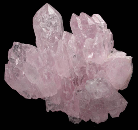 Quartz var. Rose Quartz Crystals from Alto da Pitorra, Laranjeiras, Galilia, Minas Gerais, Brazil