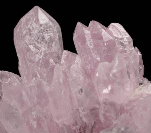Quartz var. Rose Quartz Crystals from Alto da Pitorra, Laranjeiras, Galilia, Minas Gerais, Brazil