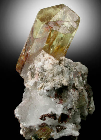 Fluorapatite on Quartz from Cerro de Mercado, Durango, Mexico