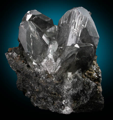 Anglesite on Galena from Monteponi Mine, Iglesias, Sardinia, Italy