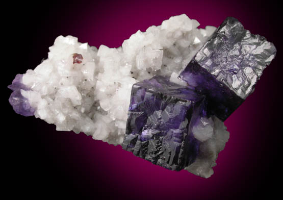 Fluorite on Dolomite with Sphalerite from Elmwood Mine, Carthage. Smith County, Tennessee