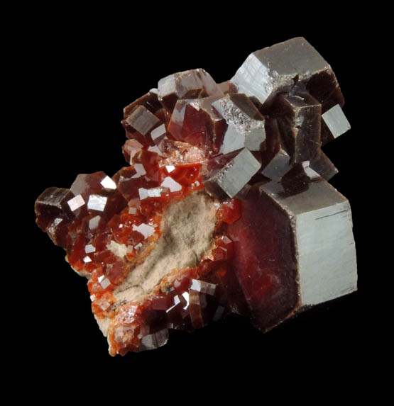 Vanadinite from Chantier d'Adeghoual, Mibladen, Haute Moulouya Basin, Zeida-Aouli-Mibladen belt, Midelt Province, Morocco