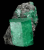 Beryl var. Emerald with Pyrite in Calcite from Coscuez Mine, Vasquez-Yacopí District, Boyacá Department, Colombia