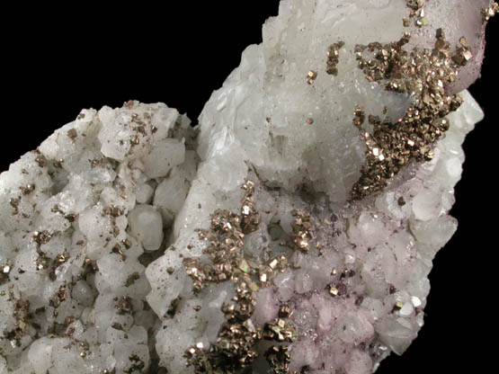 Pyrite on Calcite and Datolite from Braen's Quarry, Haledon, Passaic County, New Jersey