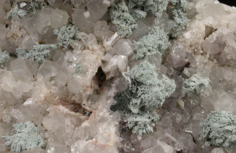 Babingtonite on Calcite and Quartz from Upper New Street Quarry, Paterson, Passaic County, New Jersey