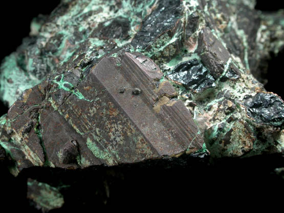 Chalcocite with minor Chrysocolla from Chimney Rock Quarry, Bound Brook, Somerset County, New Jersey