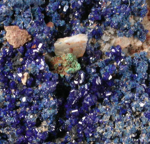Azurite with Malachite from Northgate Dumps, Tynagh Mine, Killimor, County Galway, Ireland