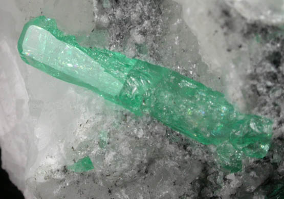 Beryl var. Emeralds in Calcite from La Pita Mine, Vasquez-Yacop District, Boyac Department, Colombia