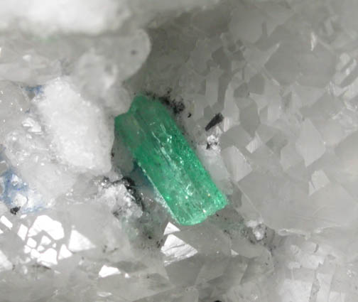 Beryl var. Emeralds in Calcite from La Pita Mine, Vasquez-Yacop District, Boyac Department, Colombia