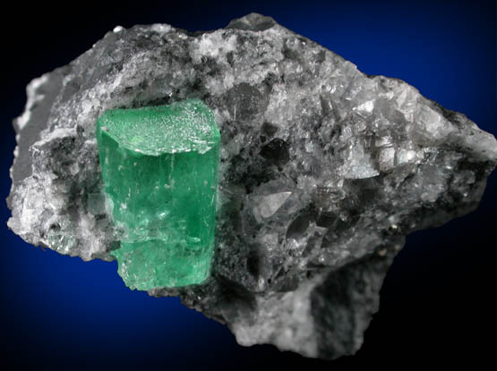 Beryl var. Emerald in Calcite from Mina Real, Vasquez-Yacop District, Boyac Department, Colombia