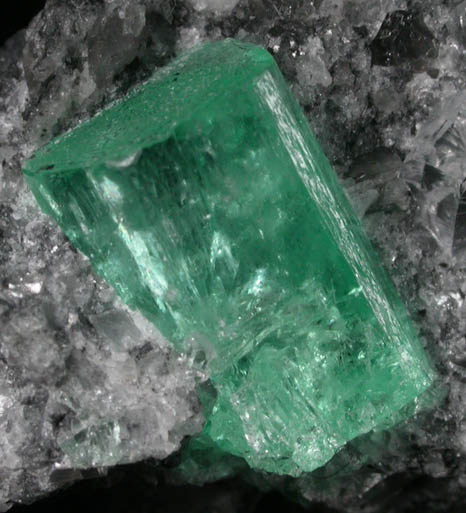 Beryl var. Emerald in Calcite from Mina Real, Vasquez-Yacop District, Boyac Department, Colombia