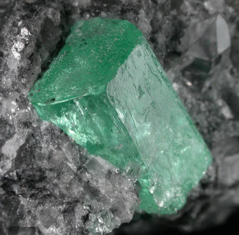 Beryl var. Emerald in Calcite from Mina Real, Vasquez-Yacop District, Boyac Department, Colombia