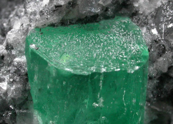Beryl var. Emerald in Calcite from Mina Real, Vasquez-Yacopí District, Boyacá Department, Colombia