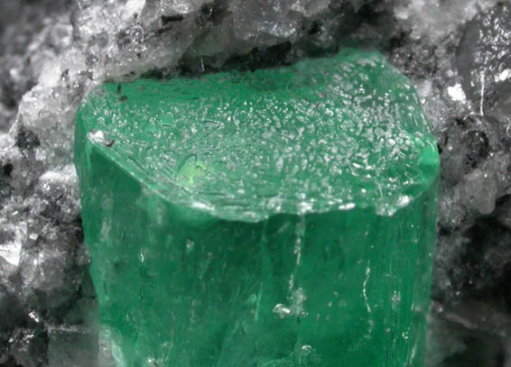 Beryl var. Emerald in Calcite from Mina Real, Vasquez-Yacop District, Boyac Department, Colombia