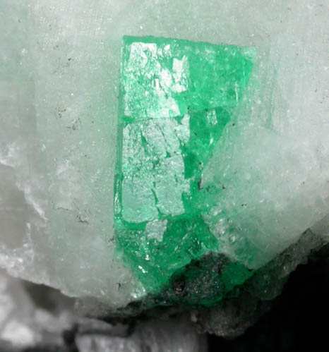 Beryl var. Emeralds in Calcite from La Pita Mine, Vasquez-Yacopí District, Boyacá Department, Colombia