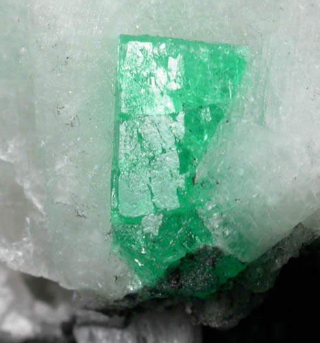 Beryl var. Emeralds in Calcite from La Pita Mine, Vasquez-Yacop District, Boyac Department, Colombia